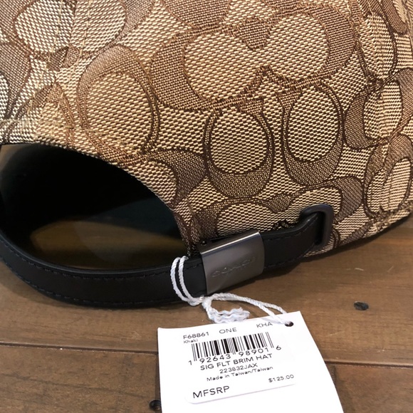 NWT Authentic Coach Signature Flat Brim Hat - Picture 4 of 8